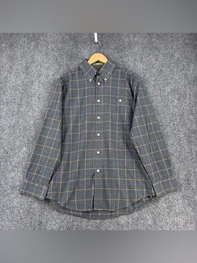 Orvis Gray Checkered Button Up Long Sleeve Shirt Men’s M Cotton Outdoor Preppy